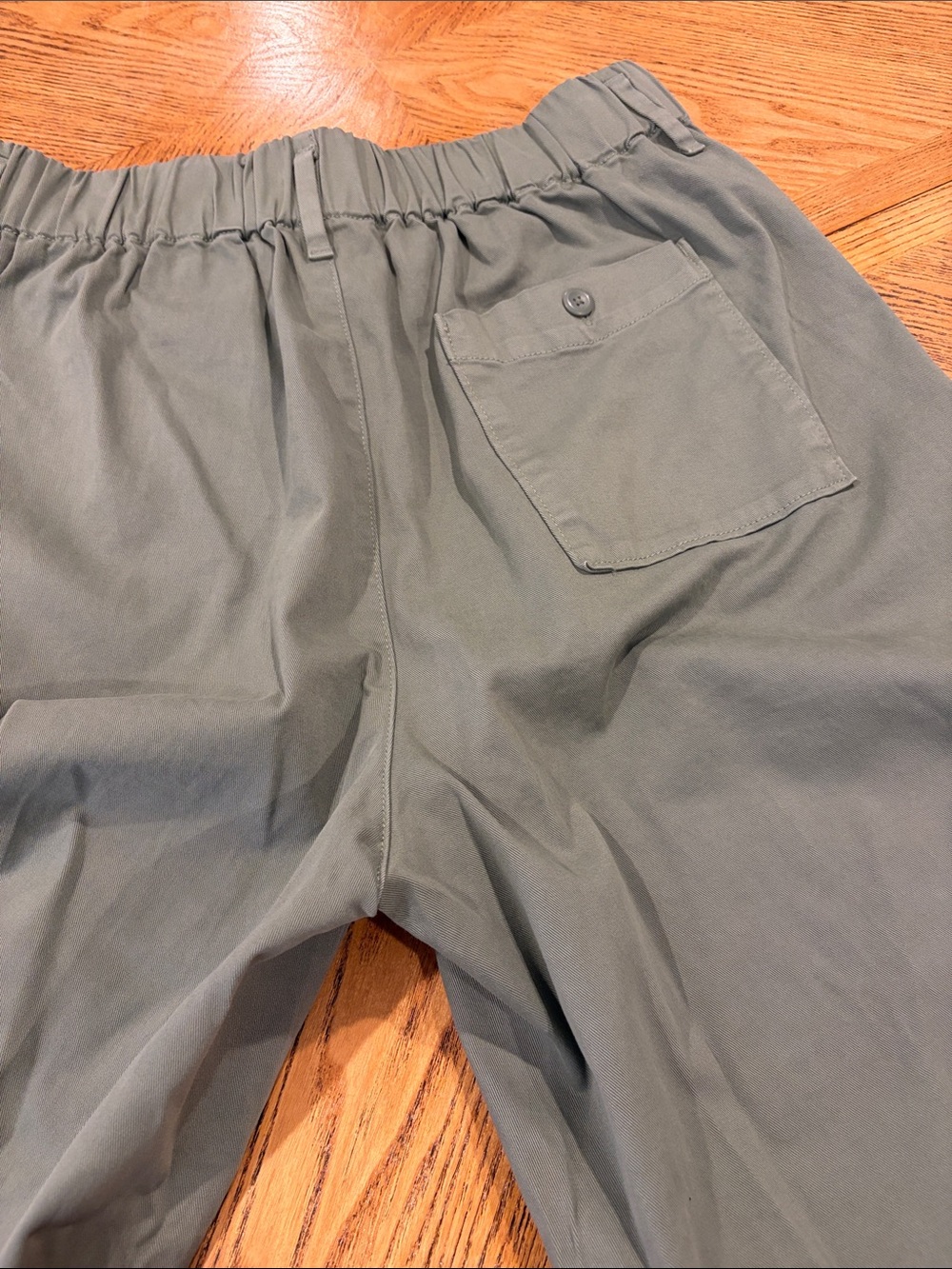 J. Crew Elastic High Rise Baggy Green Cropped Wide Leg Chino Pants - Size Medium - Picture 6 of 14
